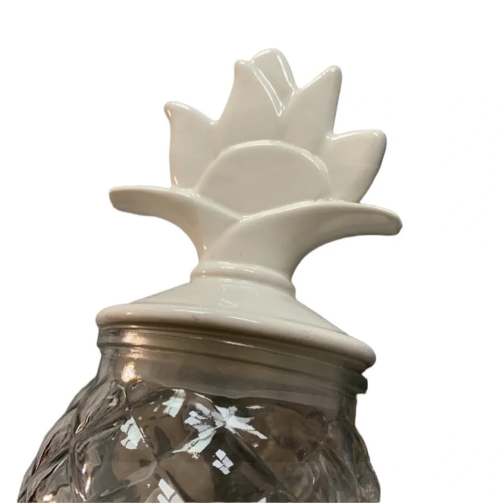 Pineapple Glass Jar height 10", width 5" - Picture 2 of 4